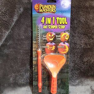 Pumpkin Masters 4-in-1 Carving Tool with Scraper Scoop Kit
